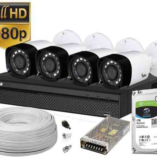 Kit supraveghere complet 4 camere exterior Full HD IR 20 metri Safer