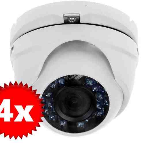 Set 4 camere Hikvison FULL HD, IR 20 metri, lentila 2.8mm