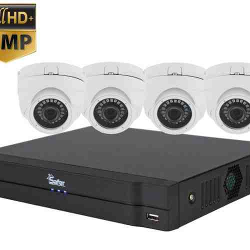Sistem supraveghere 4 camere interior 3 MP cu pentabrid Safer