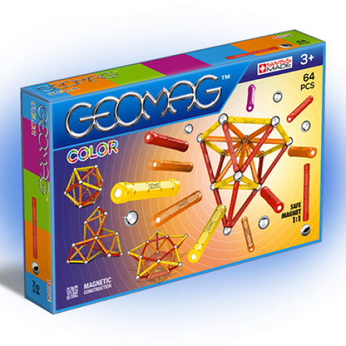 Geomag Color 64 piese - Rosu si Portocaliu