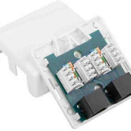 Priza dubla de retea aplicata 8P8C CAT5e OU5-0002-W