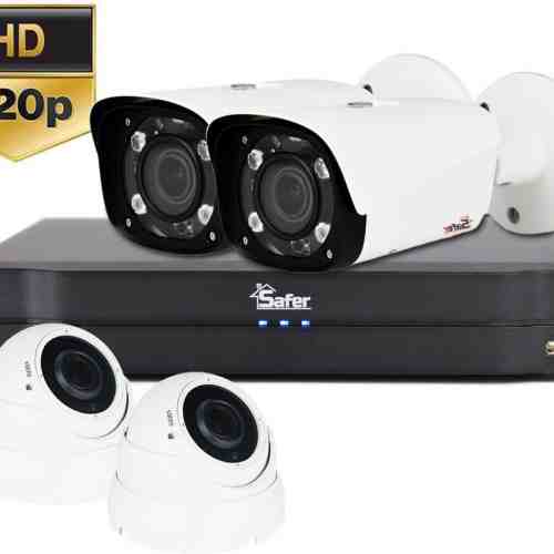 Sistem supraveghere mixt 4 camere varifocale exterior/interior HD