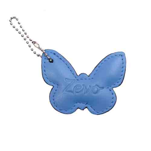 ACCESORIU GEANTA CHARM BRELOC PIELE NATURALA FLUTURE BLEU