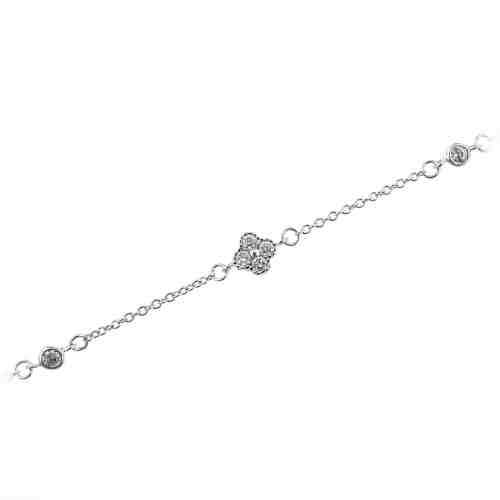 Bratara Argint 925 Alternative Glittering Lucky Clover