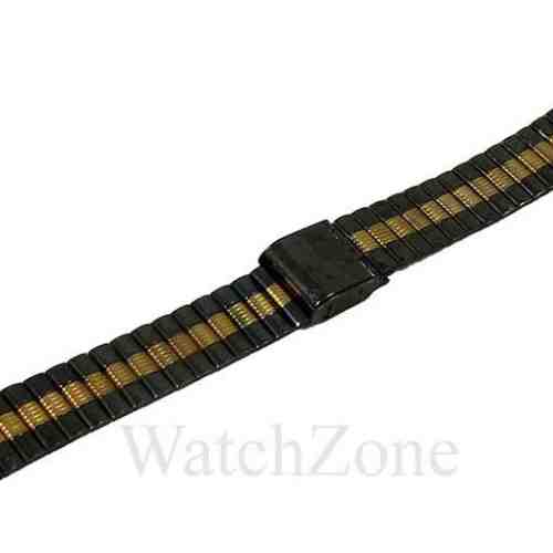 Bratara ceas neagra cu auriu 18mm