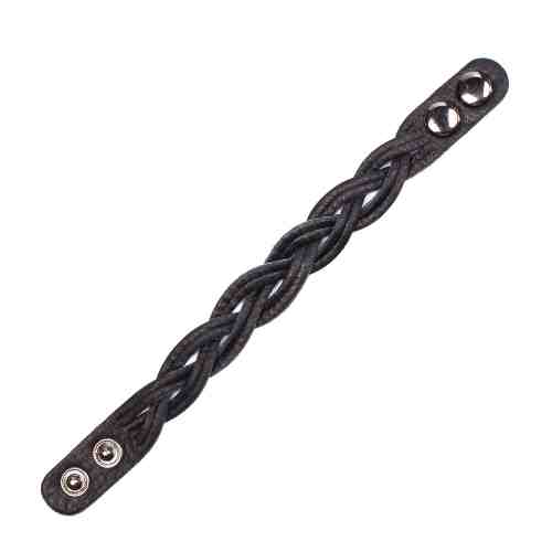 BRATARA DAMA NEAGRA IMPLETITA PIELE NATURALA