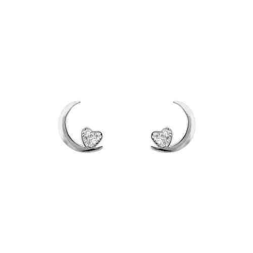 Cercei Argint 925 Glittering Heart & Moon