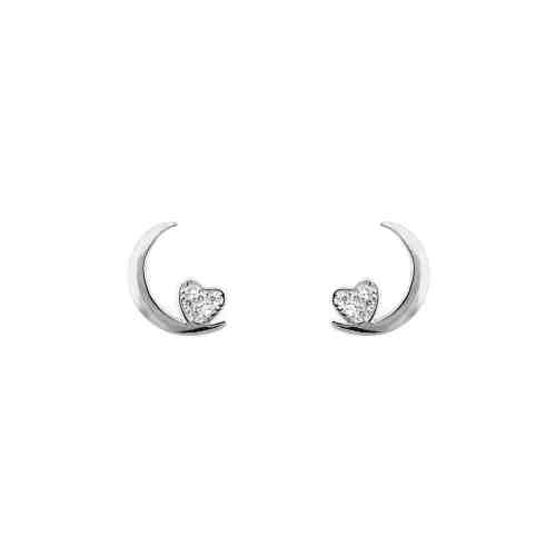 Cercei Argint 925 Glittering Heart & Moon