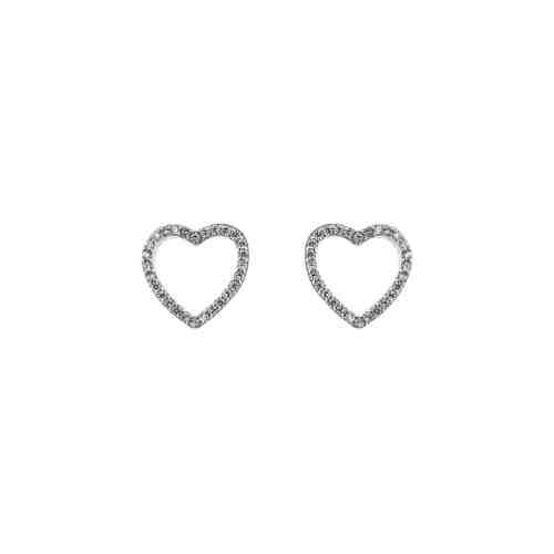 Cercei Argint 925 Glittering Outline Hearts