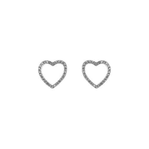 Cercei Argint 925 Glittering Outline Hearts