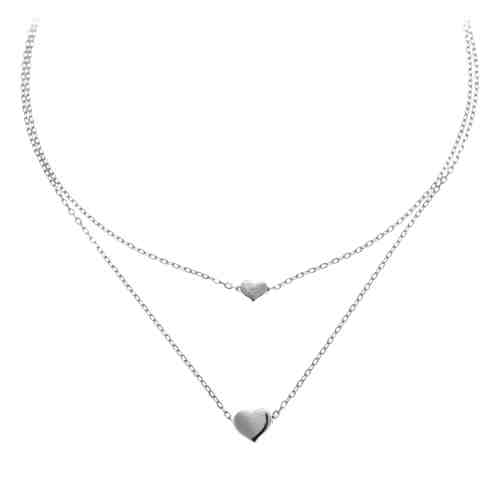 Colier Argint 925 Double Tender Hearts