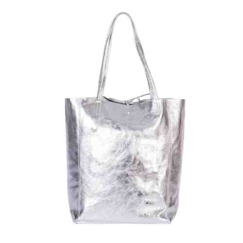 GEANTA SHOPPING DAMA ARGINTIE PIELE NATURALA CECILIA