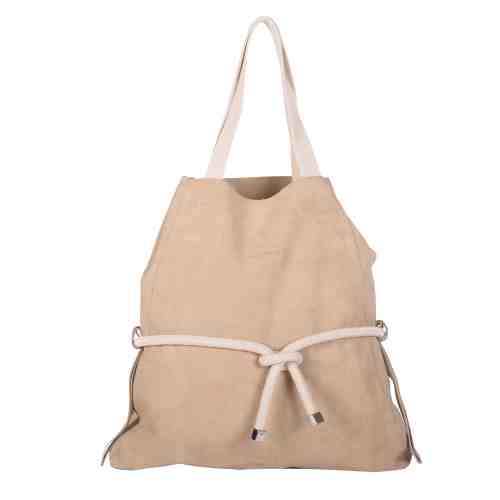 GEANTA SHOPPING DAMA CREM PIELE NATURALA INTOARSA DARIA