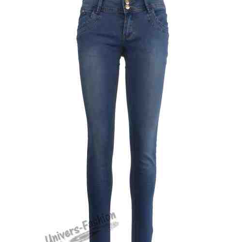 Jeans damă - albastru cu 5 buzunare