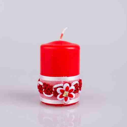 Lumânare decorativă roșie accesorizată - Cod: HM1010
