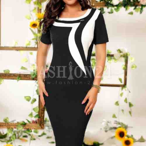 Rochie de ocazie Sharon negru alb