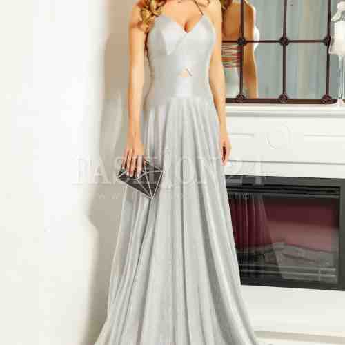 Rochie lunga de seara Grace argintie