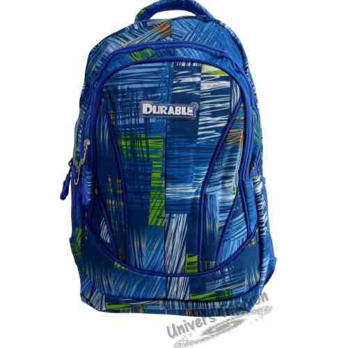 Rucsac - albastru cu imprimeu multicolor