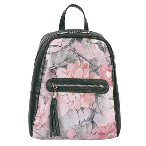 RUCSAC DAMA KAKI PRINT FLORAL VINTAGE PIELE NATURALA ERIN