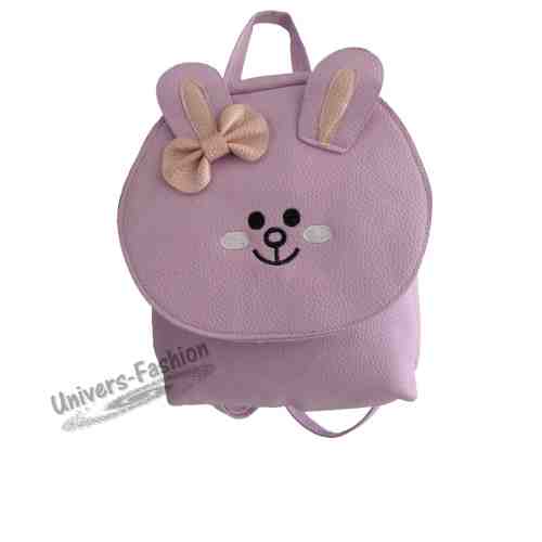 Rucsac pentru fete - violet cu iepure in faţa