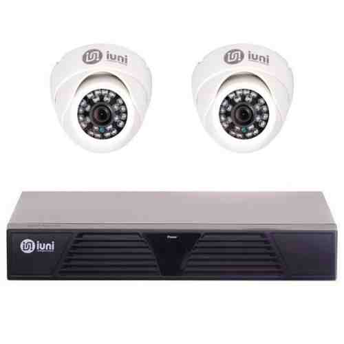 Sistem Supraveghere iUni 2 Camere CMOS 1 MP, 24 Led IR, DVR 4 Canale HD 720p, HDMI, VGA, 2 USB, LAN, PTZ, 4 canale audio