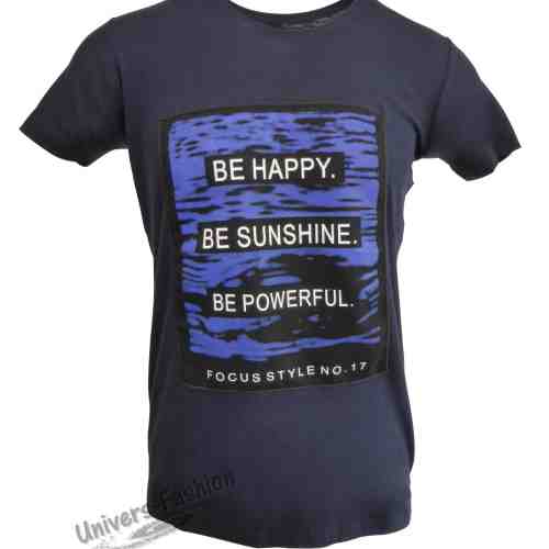 Tricou bărbat - albastru "Be Happy Be Sunshine Be Powerful"