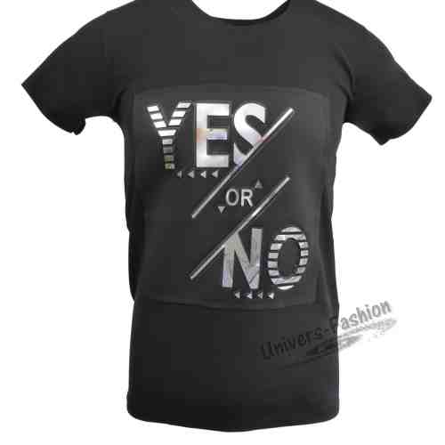 Tricou bărbat - negru cu efect 3D YES or NO"