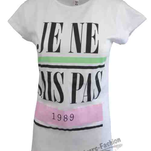 Tricou damă - alb imprimat "Je ne sais pas 1989"