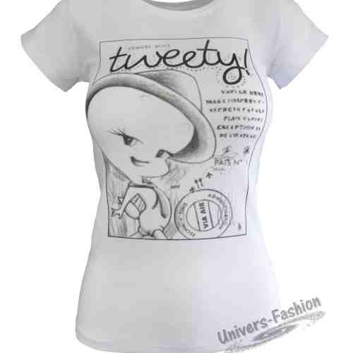 Tricou damă - alb, imprimeu Tweety"