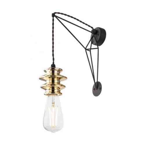 Aplică de perete Redo WIRE negru-auriu