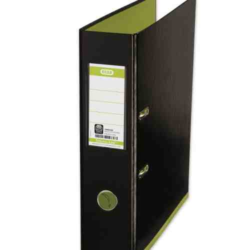 Biblioraft A4, plastifiat PP/PP, 80 mm, ELBA MyColour - negru/verde deschis