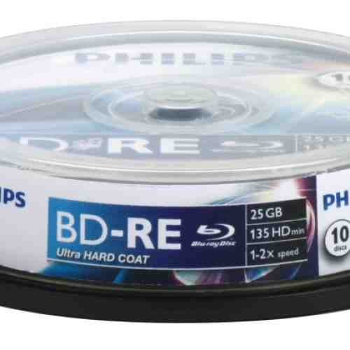 Blu-Ray disk Rewritable, 25GB, 2x, 10 buc/Cakebox, PHILIPS