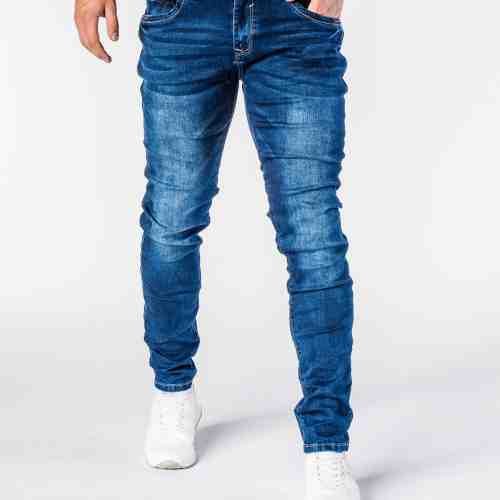 Blugi pentru barbati, albastri, slim fit, conici, casual, skinny - P580
