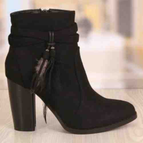 Botine Dama Cawboy Negre Cod 862 (CULOARE: Negru, DIMENSIUNE TOC: 9, MARIME: 39)