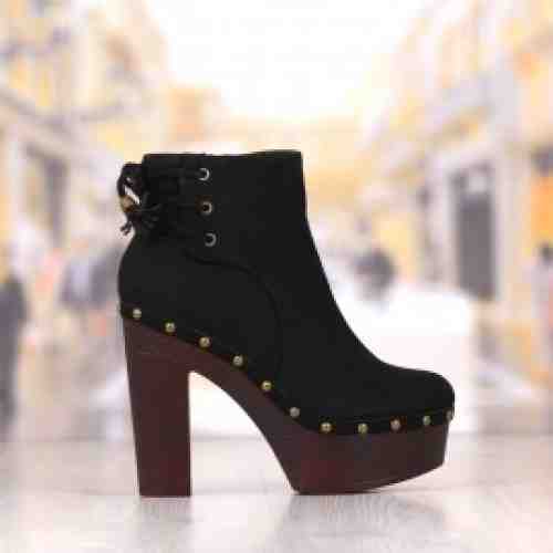 Botine Dama Negre Cu Toc Gros Cod: 429p (CULOARE: Negru, DIMENSIUNE TOC: 12, MARIME: 38)