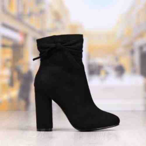 Botine Dama Negre Cu Toc Gros Cod: 487P (CULOARE: Negru, DIMENSIUNE TOC: 10, MARIME: 39)