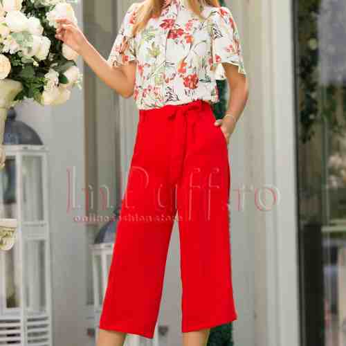 Camasa eleganta cu imprimeu floral si maneci lejere