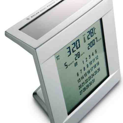 Ceas multifunctional (termometru,alarma,calendar) 11.5 x 12 x 5.2 cm alim : solar/baterie