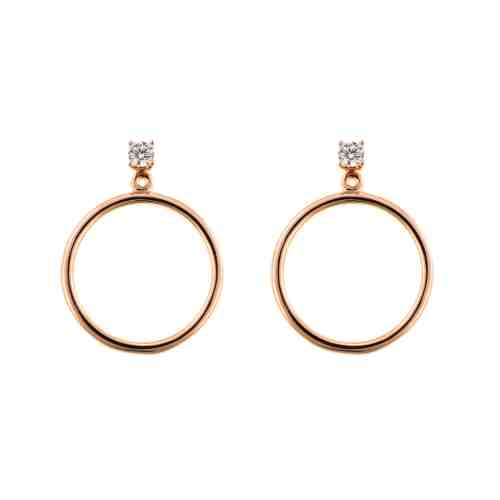 Cercei Argint 925, placati cu aur roz 18K, Simple Circles