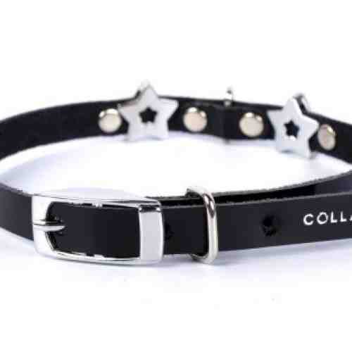 Zgarda din piele pentru caini Collar Ornamente Star 35cm