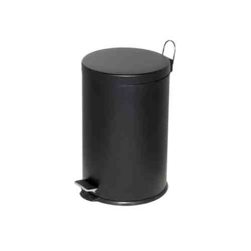 Cos metalic cu pedala si capac, forma rotunda, 20 litri, ALCO - negru