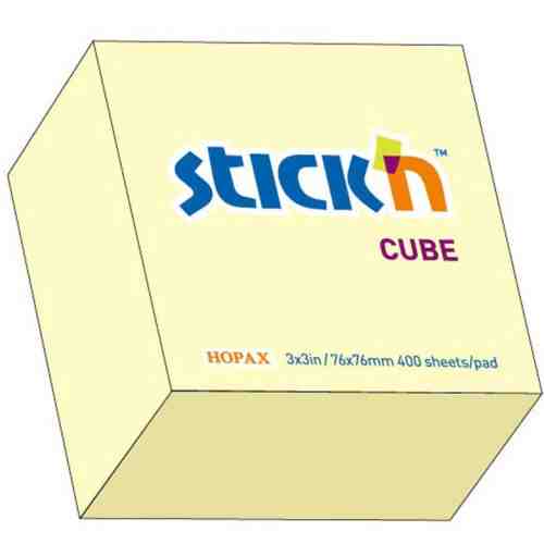 Cub notes autoadeziv 76 x 76 mm, 400 file, Stickn - galben pastel"