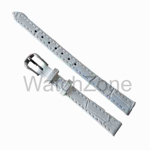 Curea Ceas din Piele Alba 10mm 12mm