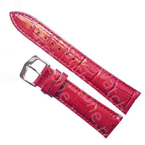 Curea Ceas din Piele Rosie Imprimeu Crocodil
