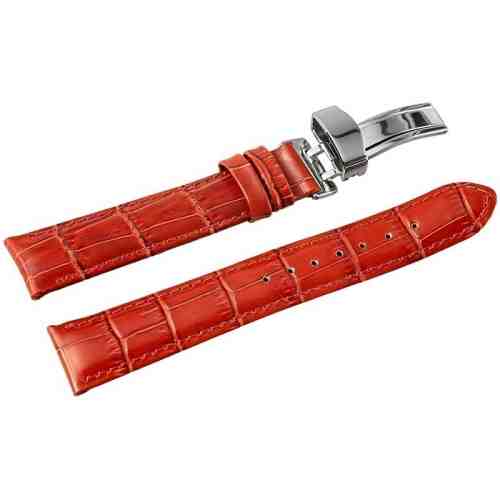 Curea Ceas Piele Naturala Maro Imprimeu Crocodil Deployant 18mm 816170700118