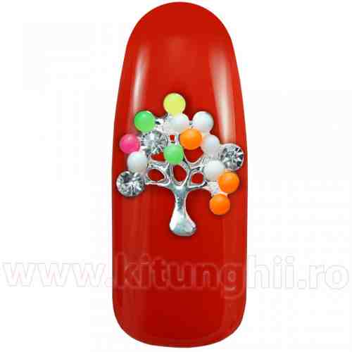 Decoratiune Unghii 3D - Copac cu fructe multicolor