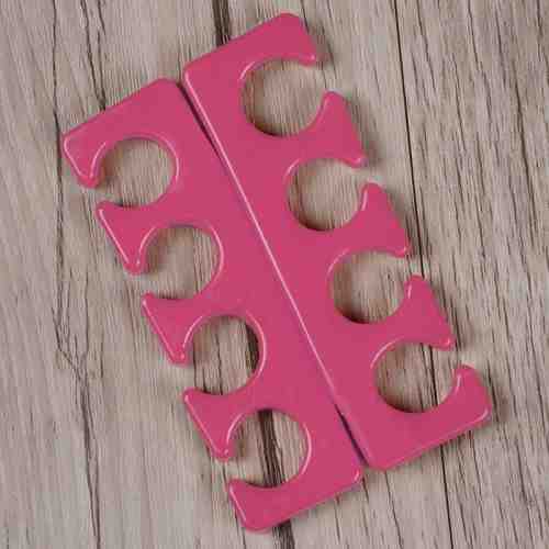 Despartitor degete din silicon, refolosibile - Roz, set 2 buc
