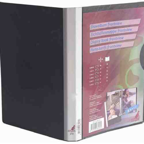 Dosar de prezentare personalizabil, cu 30 folii, A4, coperta rigida, KANGARO - negru