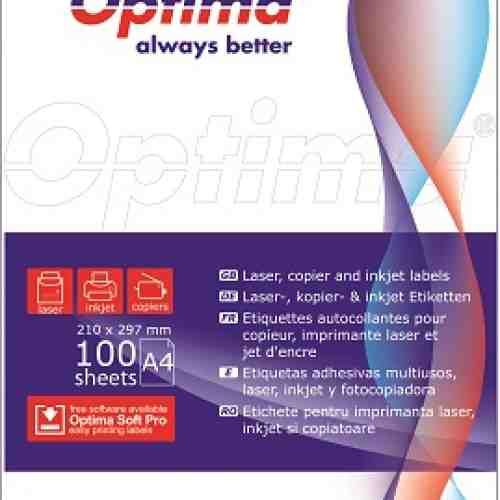 Etichete albe autoadezive 10/A4, 105 x 57 mm, 100 coli/top, Optima
