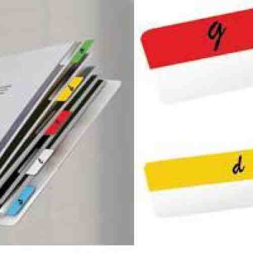 Film index autoadeziv 12 x 25mm, 72buc/set, PROBECO - transparent/alb